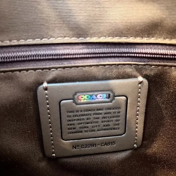 NWT Coach Rowan Satchel In Rainbow Signature Canvas - Picture 8 of 8